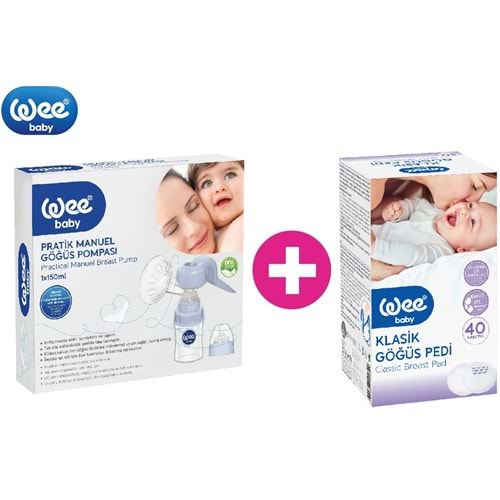 Wee Baby Pratik Manuel Göğüs Pompası (Yeni) + Göğüs Pedi Hediye 40 Lı Pk
