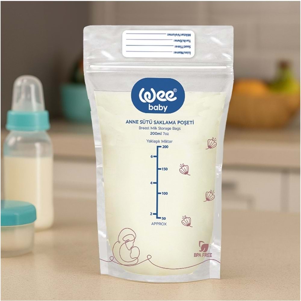 Wee Baby Anne Sütü - Süt Saklama Poşeti 60 Lı Set (Dondurucuya Uygun) (3PK*20)