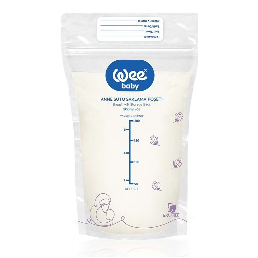 Wee Baby Anne Sütü - Süt Saklama Poşeti 120 Li Set (Dondurucuya Uygun) (6PK*20)