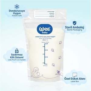 Wee Baby Anne Sütü - Süt Saklama Poşeti 120 Li Set (Dondurucuya Uygun) (6PK*20)