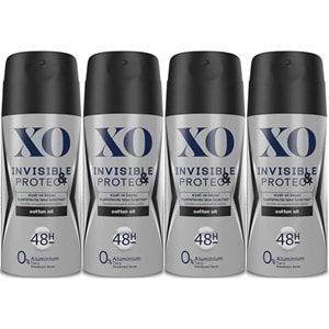 XO Deodorant 150ML Men-Erkek Invisible & Protect (4 Lü Set)